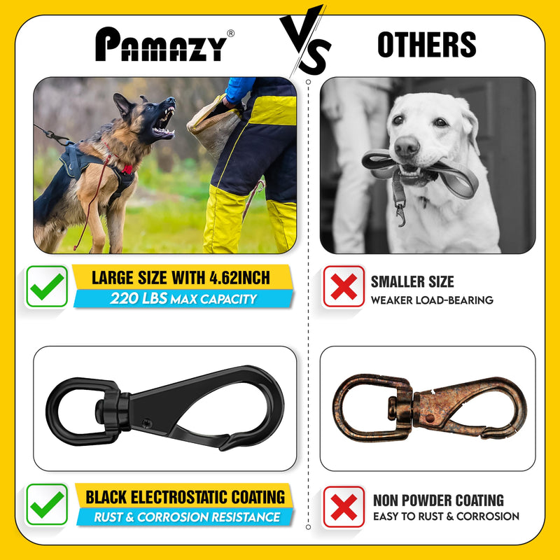 [Australia - AusPower] - [Extra Sturdy] 2Pcs 4.6” Stainless Steel Swivel Eye Snaps, 220 LBS Capacity Heavy Duty Flag Clips, Multipurpose Swivel Clips, Great for Marine, Sports, Luggages, Pets, Swings, Keychains 