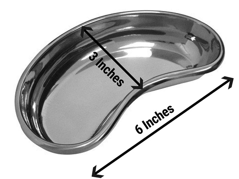 [Australia - AusPower] - Bosky Stainless Steel Small Kidney Tray 6" inch Basin Emesis Bowl Surgical 12 oz Utility Reusable Dish, 3-Pack 