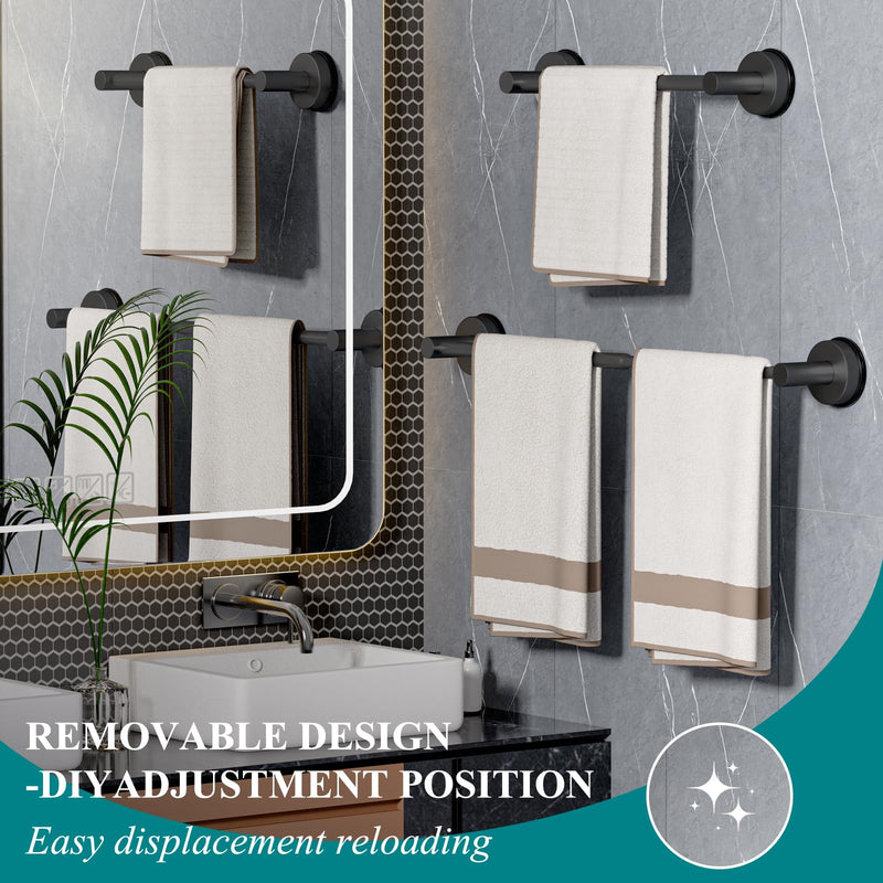 Large Towel Bar for Bathroom Wall,Adjustable 17~29 Inch Towel Racks for Bathroom Wall Mounted,Towel Holder for Glass Shower Door,Bathroom Accessories,Apparment Essentials,Home Decor-Black Black
