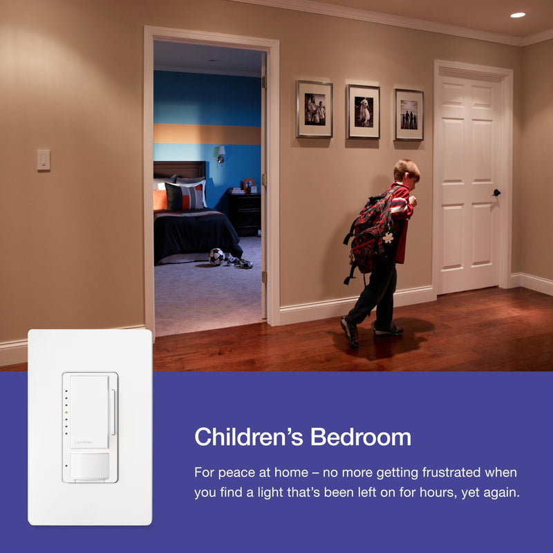Lutron Maestro LED+ Motion Sensor/Dimmer Switch | 150W LED | Single Pole/Multi-Location | MSCL-OP153M-SW | Snow 1 Pack