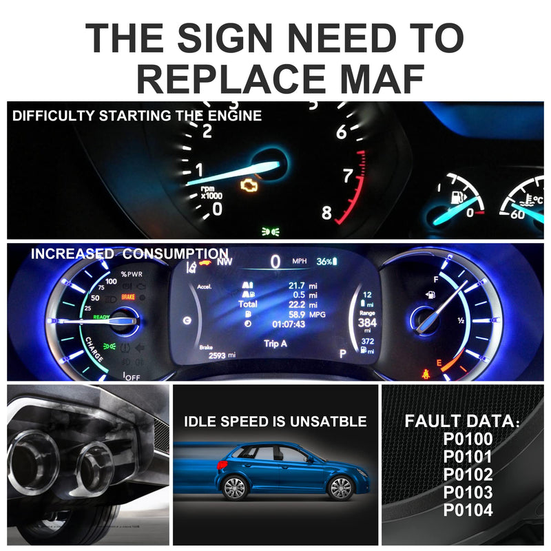 MOSTPLUS Mass Air Flow Sensor MAF Compatible for Ford Mercury Mazda F67F12B579EA AF10117 917-841 MAS0214