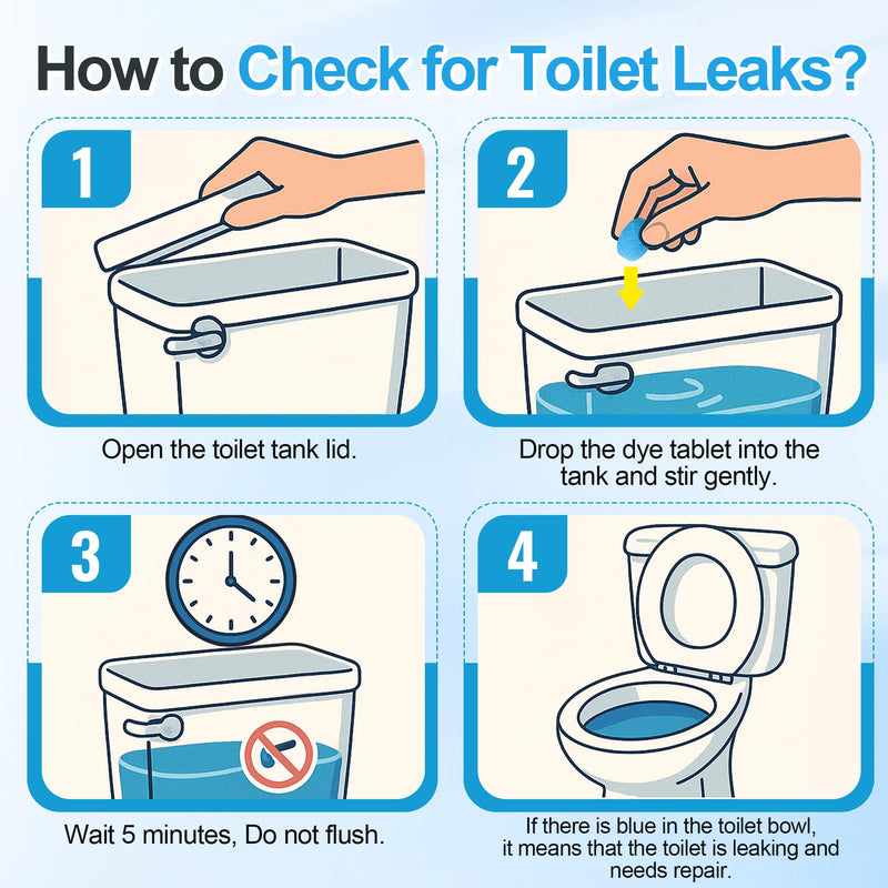 Demissle 150 Pcs Toilet Leak Detection Tablets, Blue Dye Tablets with Storage Bottle, Detect Silent Tank Leaks, Water Tracer Dye for Bathroom Toilets Detection