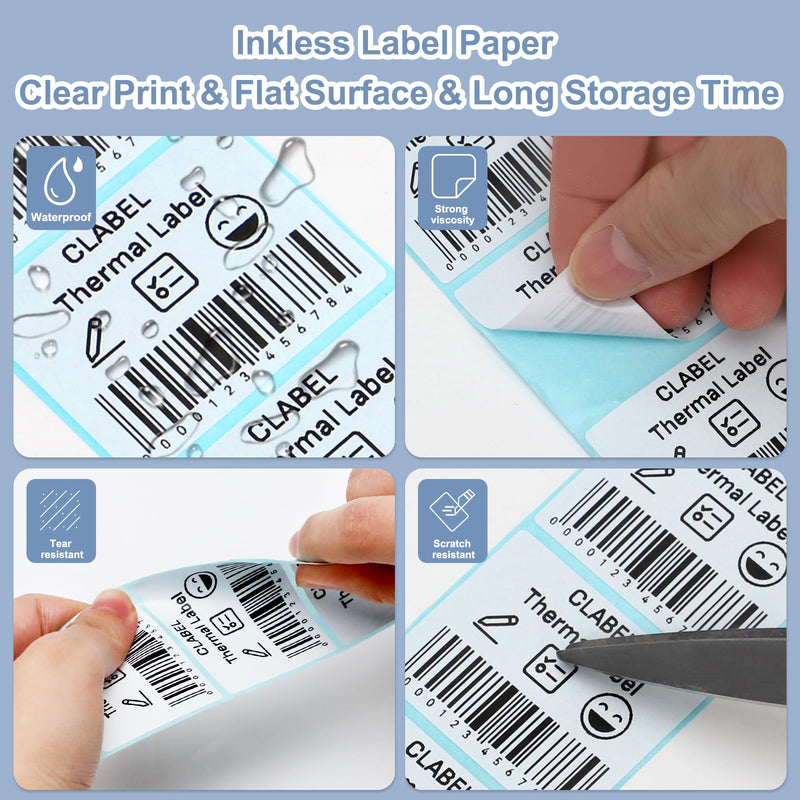 CLABEL Thermal Label for 220B/221B/230B Label Maker, 1.57"x 1.57" (40x40mm) Sticker Round Labels, Waterproof, Oil-Proof, Anti-Fictional,160 Labels/Roll, 3 Rolls(Black on White) Round 40x40mm-3 Rolls