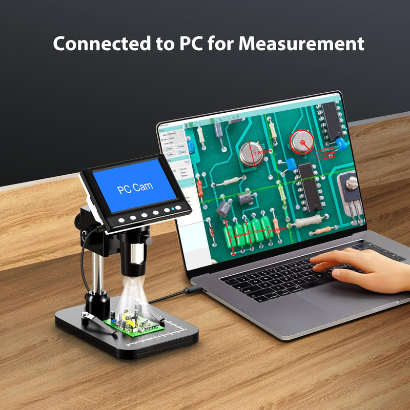 [Australia - AusPower] - 4.3'' IPS Coin Microscope, 1000X Magnification Digital Microscope for Adults?Coin Collection Supplies with 8 Adjustable LEDs?Windows Compatible?32GB TF Card 