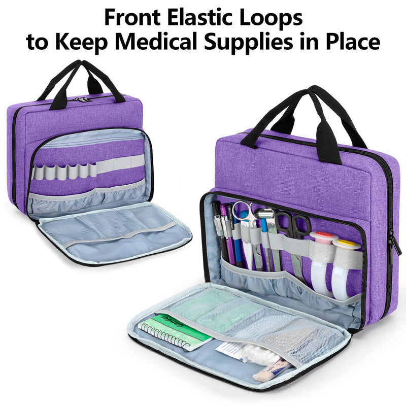 Trunab Bag for Two Stethoscopes Compatible with 3MLittmann/MDF/ADC | Small First Aid Bag for Nurses, Doctors or Nursing Students, Bag Only - Purple