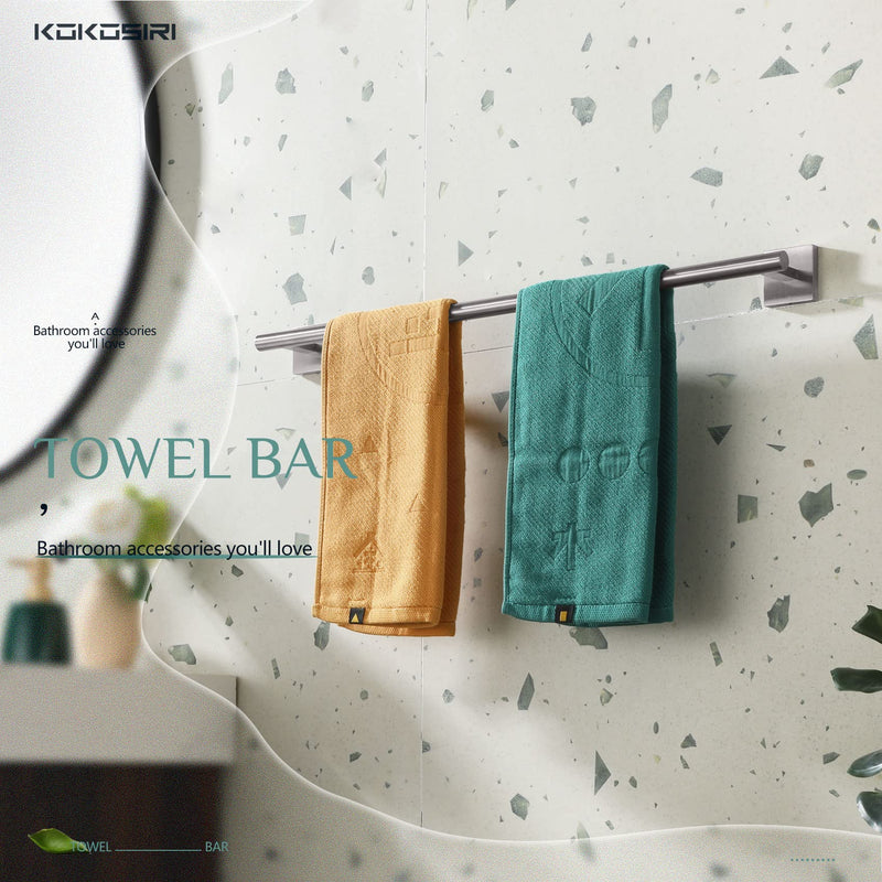 KOKOSIRI Towel Holder Bathroom Accessories Towel Bar for Bath Kitchen Necklace Holder 24 Inch Brushed Nickel Stainless Steel B4005BR-L24 24-Inch