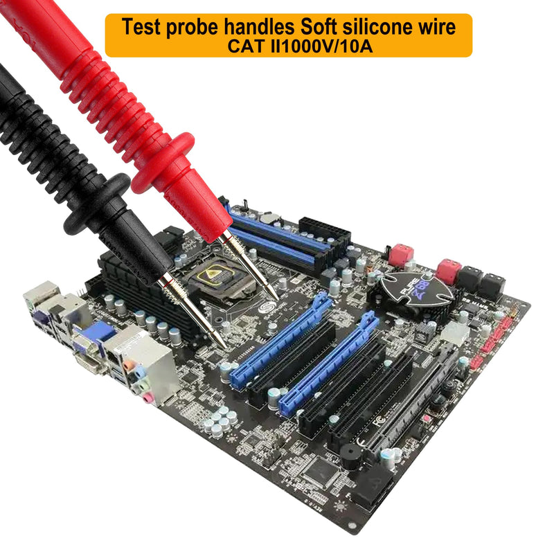 [Australia - AusPower] - ZIBOO KIT-15 Test Lead Set,for with Fluke Ideal Simpson,Digital Multimeter,Clamp Meter with Threaded Alligator Clips, 4mm Banana Test Lead Probe Clip Suitable Substitute Klein Tools 69410 ZIBOO KIT-15 