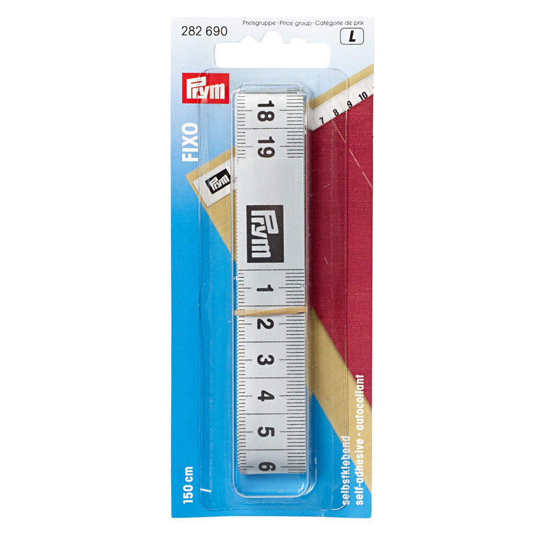 Prym Fixo Plus 282690 Tape Measure Self-Adhesive 150 cm Silver