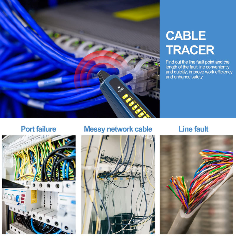 [Australia - AusPower] - Rsrteng Cable Tracer WT255, Wire Tracker Network Telephone Line RVV BNC, Support J45 Network Cable Test, Short Circuit Test,Host/Test Box Fault Location, Working with Camera Tester 