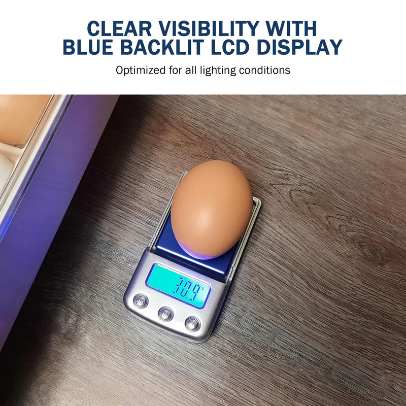 Digital Scale with Blue Backlit LCD Display - Accurate Humidity Measurement