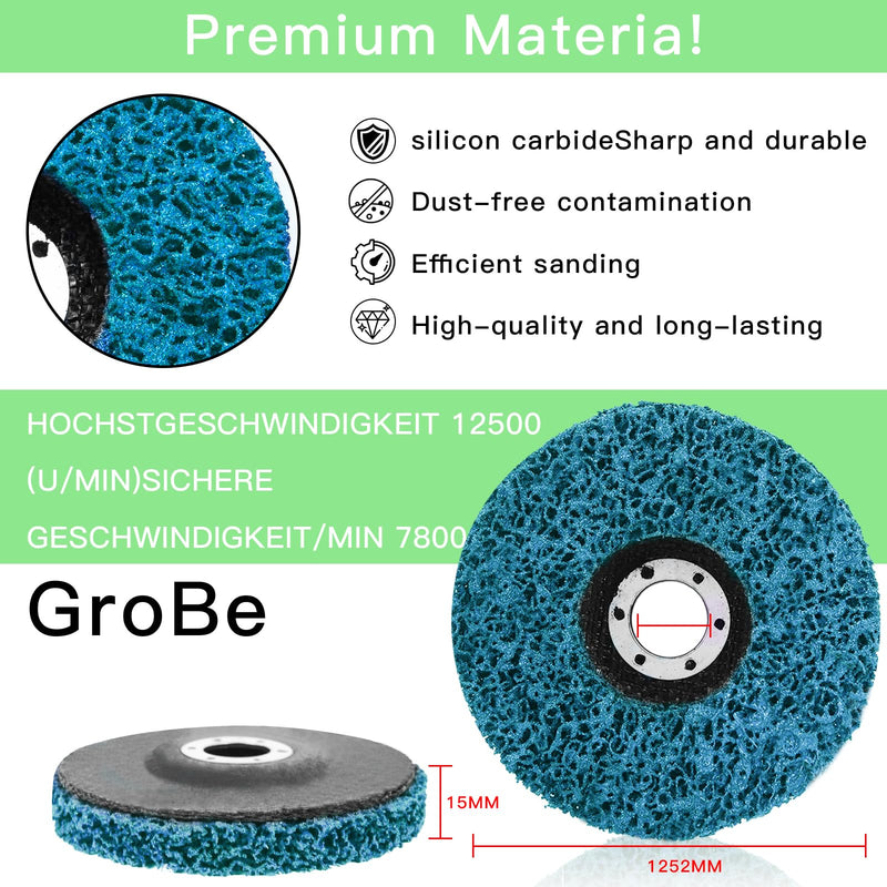 [Australia - AusPower] - BnaFortna 125 x 22 mm CSD Disc Grinding Disc - Diamond Coarse Cleaning Disc for Angle Grinder, Cleaning Disc Set, for Rust Removal, Welds, Paint, Rust (5 Pieces) 