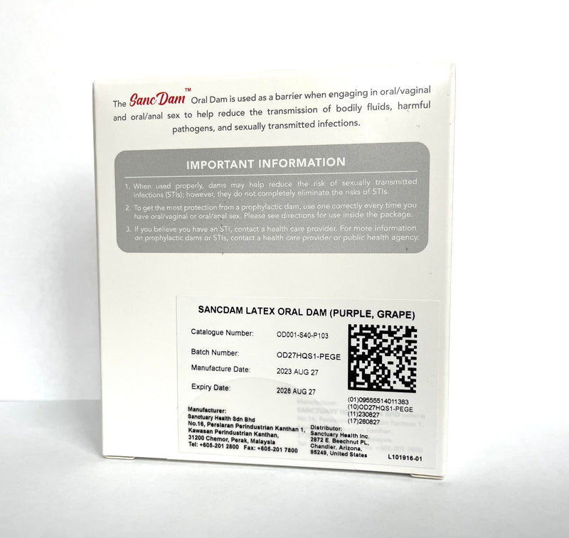 [Australia - AusPower] - Grape 12 Count SancDam Ultra-Thin Oral Sex Dam Membrane, Men and Women Giving Each Other Oral Sex, Cunnilingus Prop SM Fellatio, Oral Dam Covering for Lesbian Or Couples Sex (Dental Dams) 