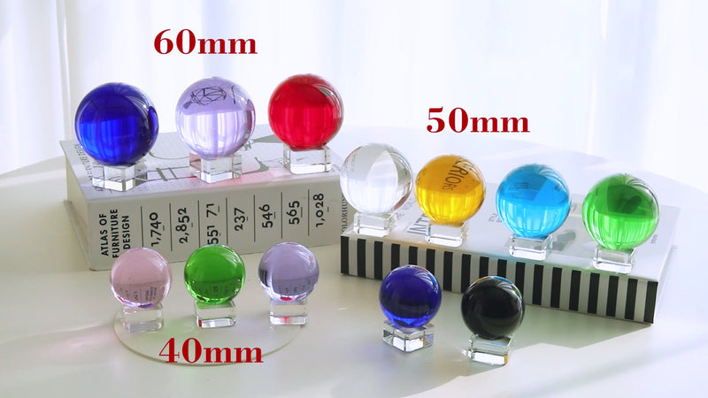 LONGWIN 60mm(2.4 inch) K9 Solid Crystal Ball with Free Stand Home Decor Ornaments Suncatcher (Amber) Amber