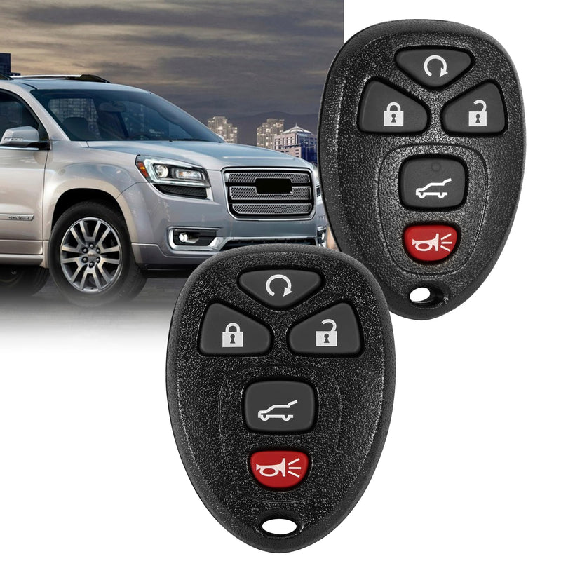 [Australia - AusPower] - Key Fob, Keyless Entry Remote Start Control Replacement Fits for GMC Acadia 2007-2016 Yukon XL/Chevy Suburban Tahoe Traverse/Cadillac Escalade SRX/Buick Enclave FCC ID: OUC60270, OUC60221, 15913415 5 Button 