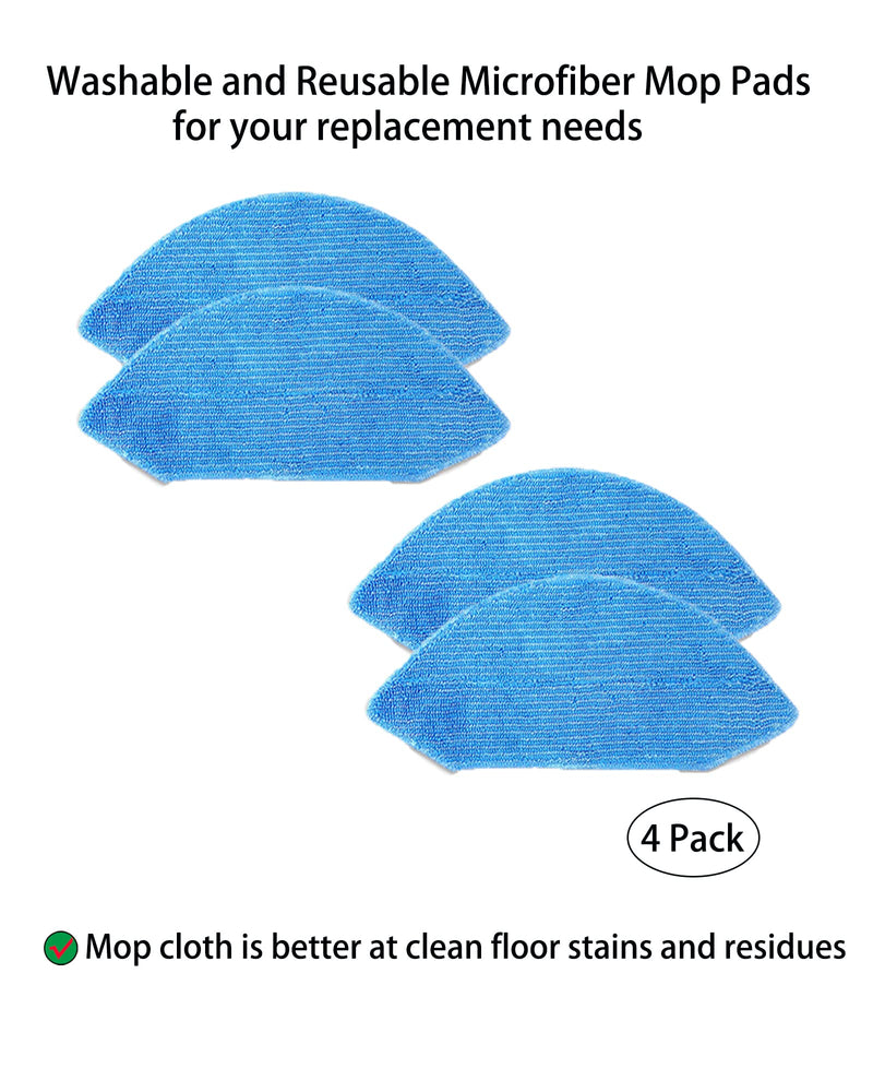 [Australia - AusPower] - Replacement Parts for Ecovacs Deebot OZMO U2 U2-Pro DGN22 Robot Vacuum Attachments 1 Main Brush 6 Side Brush 4 Filter 4 Mop Pad Accessories 