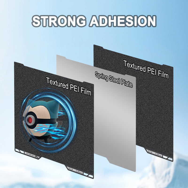 [Australia - AusPower] - 355x346mm Black PEI Double Side Build Plate for Bambu Lab H2S/H2D, 3D Printer Parts Textured PEI Spring Steel Plate Print Bed for Bambulab H2D 3D Printers 355x346mm 