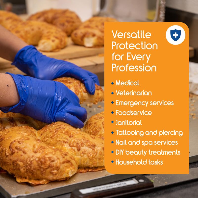 [Australia - AusPower] - Inspire Nitrile Gloves Medical Examination | 4.5 Grade The Original Quality Stretch Cobalt Blue | Disposable Latex Free Doctors,EMT, Food Service, Cleaning, Janitorial, Household, Hospitals and More Large Blue - Box of 100 