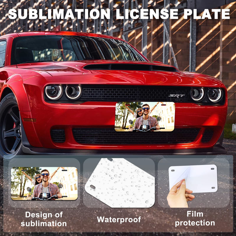 20 Pack Sublimation License Plate Blanks, Thickness 0.45mm Metal Automotive Sublimation License Plates Tag for Custom Design Work (White) THK-0.45mm (20Pack)