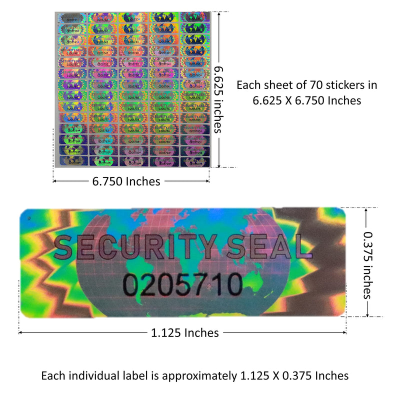 350 Hologram Tamper Evident, Tamper Proof Stickers. Security Seal. Individual Serial Numbers. Tamper Foil Tape Labels. Destroyed Upon Removal with Residual Text Left on Item.… (350 Stickers) 350 Stickers