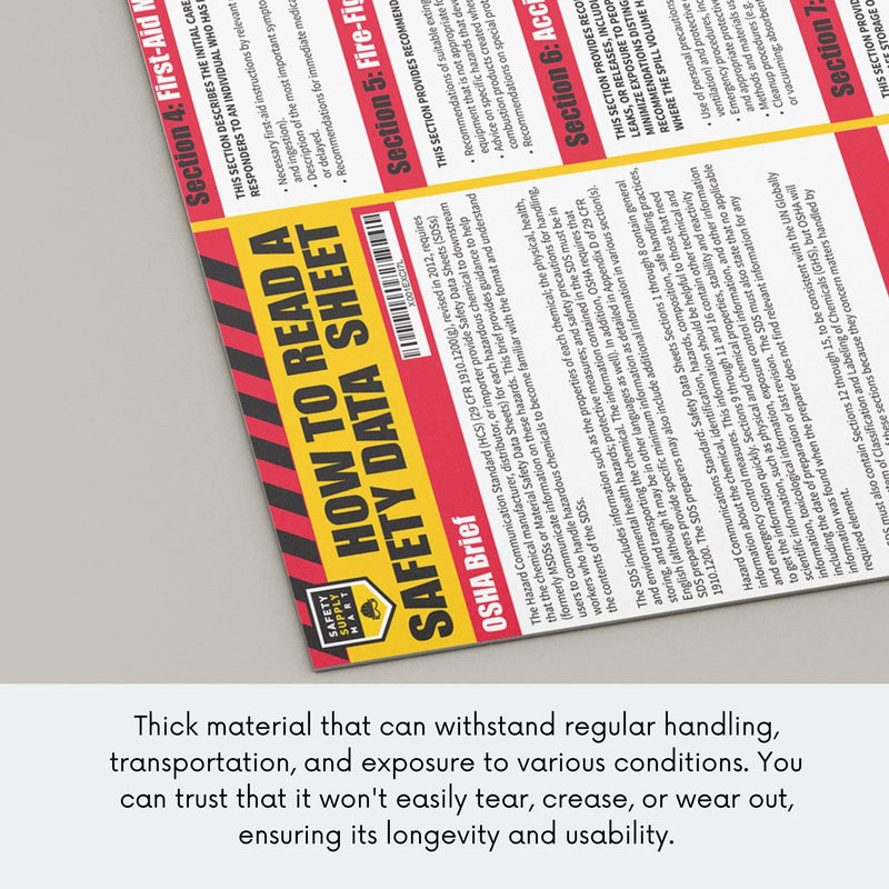 [Australia - AusPower] - How To Read A Safety Data Sheet (SDS/MSDS) Poster, 24 x 33 Inch, UV Coated Paper (Poster) 1 Pack 