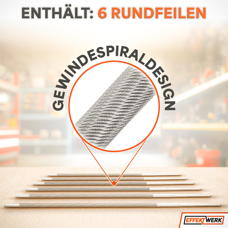 [Australia - AusPower] - Chainsaw Sharpening Files Set - 6 Round Files Compatible with 325 Chainsaws - Efficient Tool Set for Filing Saw Chains - From EffektWerk 