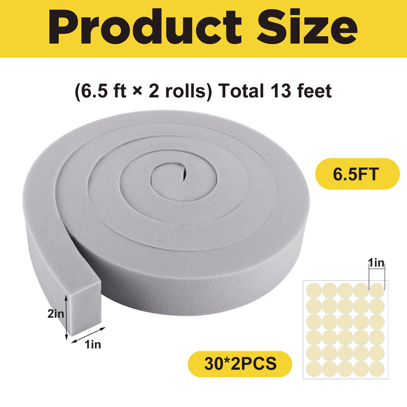 [Australia - AusPower] - moonoom 2 Pcs Foam Air Conditioner Weatherseal Tape-2''x1''x6.5ft Air Conditioner Foam Tape-Non-Adhesive Foam Seal Strip with Glue Point for Air Conditioner Door Window Seal 2''x1''x6.5ft-2pcs 