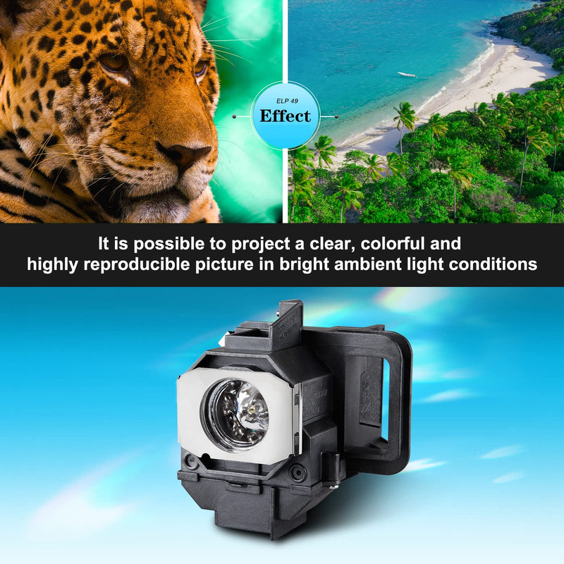[Australia - AusPower] - YOSUN Replacement lamp for epson-elplp49-v13h010l49 Powerlite Home Cinema 8350 8345 8500ub 8700ub 8100 6100 6500ub Replacement Projector lamp Bulb, with Housing ELP49 