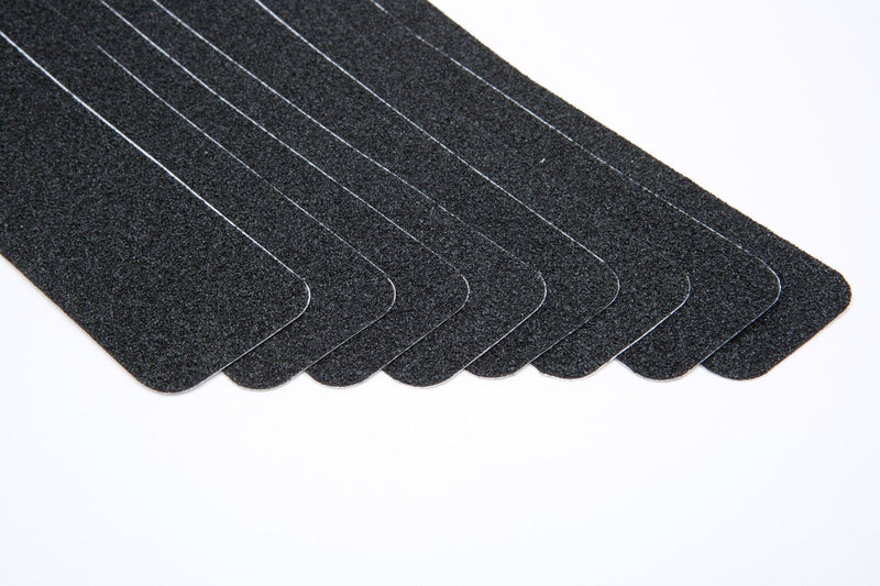 AFFINITY Anti-Slip Tape - Premium 8 Pre-Cut Strips, Black 80 Grit Slip Resistant Safety Treads - 2 inch x 12 inch Rounded Corners - Right Size and Ready to Use for Easy Application