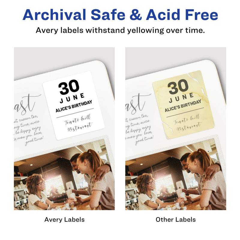 Avery ID Labels, Sure Feed Technology, Permanent Adhesive, 1.25" x 1.75", 480 Labels (6570) 1-1/4" x 1-3/4"