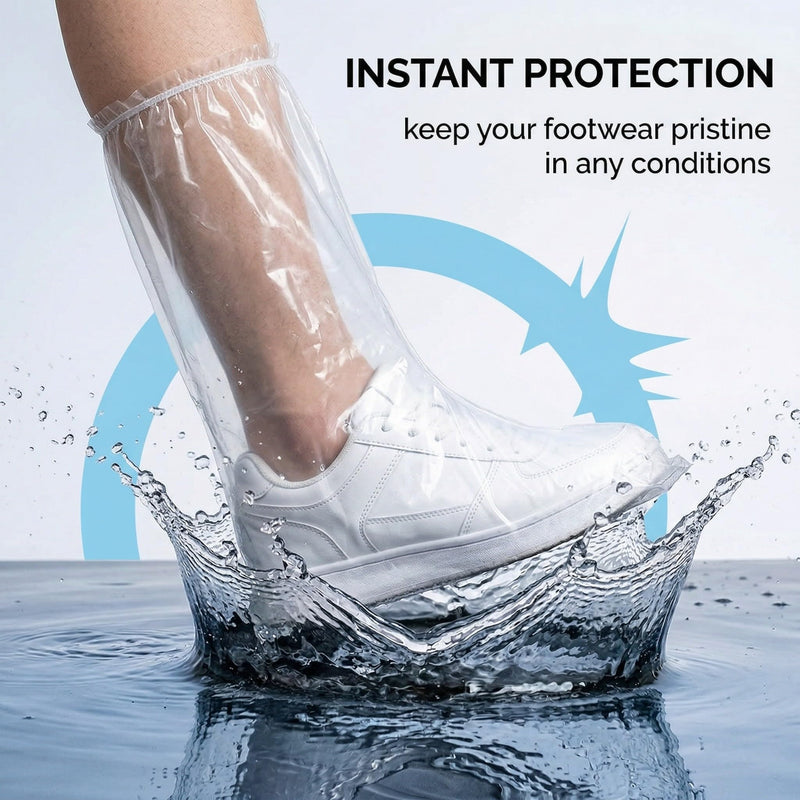 10 Pairs Waterproof Non-Slip Shoe Covers for Adults Transparent Long and Short Shoe Protector Rain