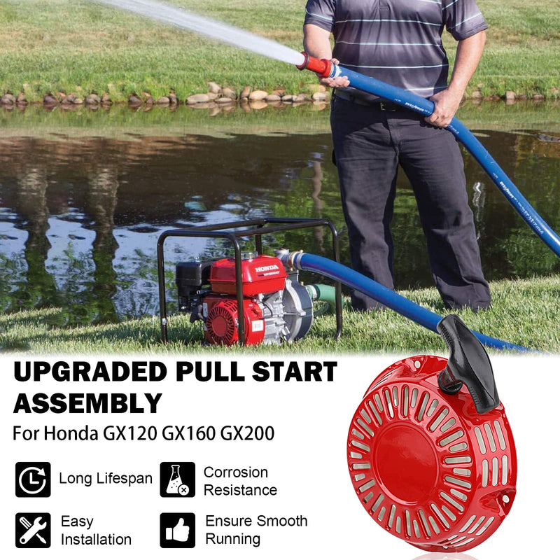 [Australia - AusPower] - Pull Start Recoil Starter Assembly for Honda GX120 GX160 GX200 5.5HP 6.5HP Engines, Fits Generator Lawn Mower Water Pump Go Kart Mini Bike, Replace 28400-ZH8-013ZA 28400-ZH8-013ZB 28400-ZH8-13YA 28400-ZH8-13YA Recoil Starter 