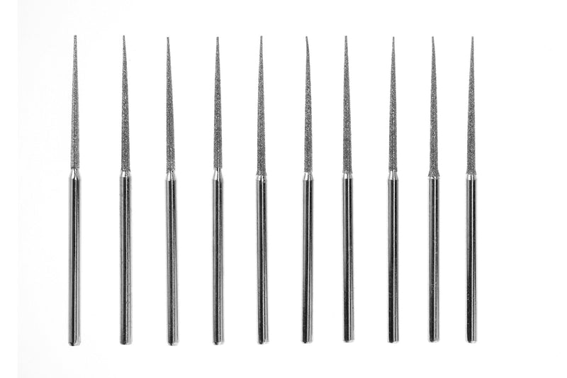 [Australia - AusPower] - SE 10-Piece Diamond-Coated Tapered Bead Reamer Set - 2-¾ Inch Length, ?-Inch Shank, Compatible with Rotary Tools - Ideal for Jewelry Making, Crafts, and More - DF83611 