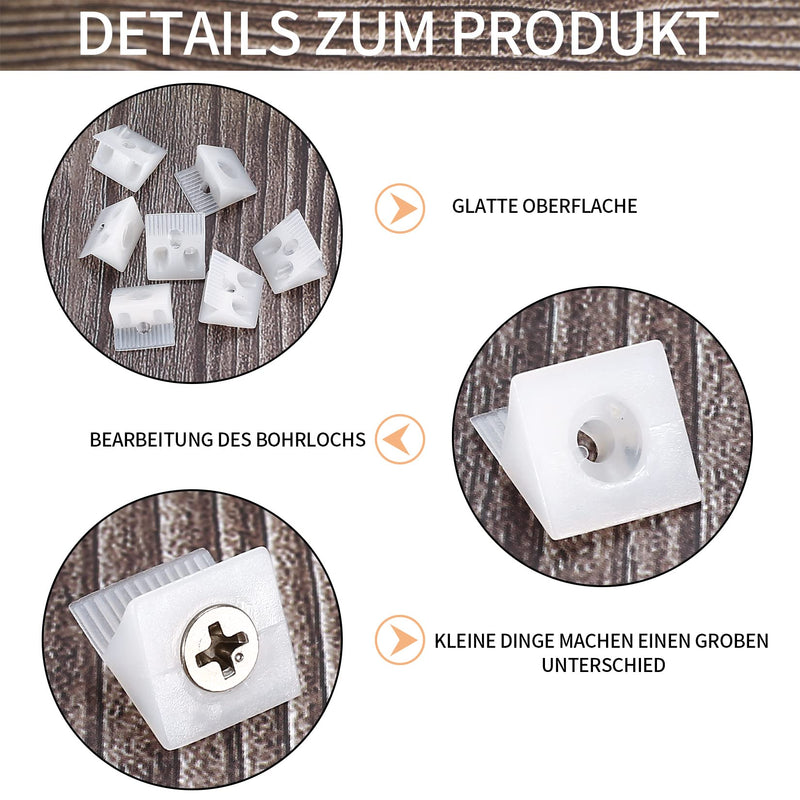[Australia - AusPower] - 120 Pcs Drawer Wedges with Screws, Drawer Bottom Support Brackets, Fixing Mending Wedges, Plastic Angle Code Bracket Fasteners, Drawer Reinforcement Repair Kit for Furniture Sagging Drawer 