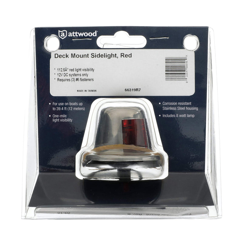 Attwood Stainless Steel 1-Mile Deck Mount Sidelight Silver