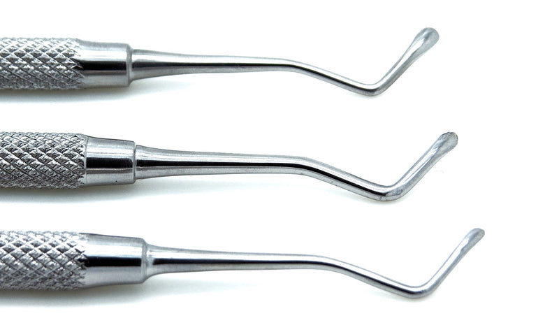 [Australia - AusPower] - 3 Pcs Excavators 17w, 18w, 19w Spoon 1.2/1.25mm, 1.5mm, 2mm Dental Restorative Instruments 