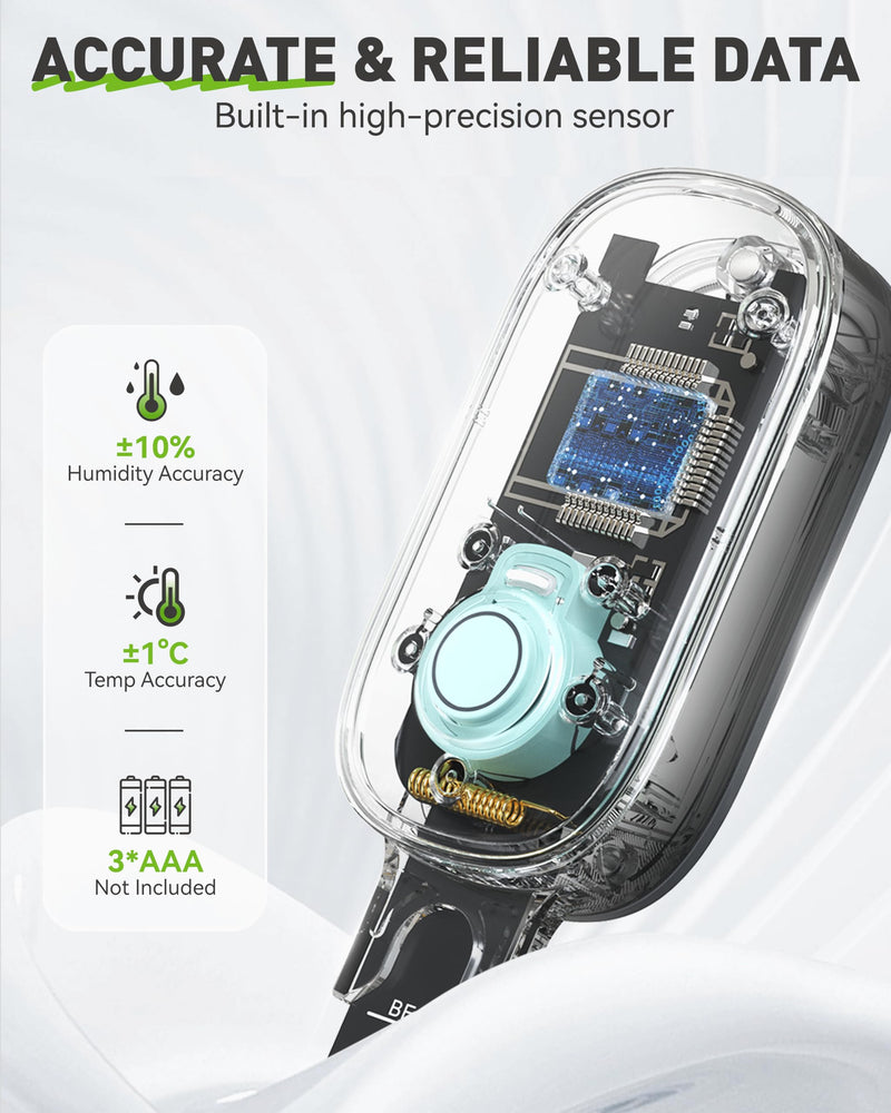 [Australia - AusPower] - RAINPOINT Bluetooth 2-in-1 Soil Moisture & Air Temp Meter, App Remote Monitoring, 20 Plant Database, Compatible with WiFi Hub TWG009 & Water Timer ITV102b 