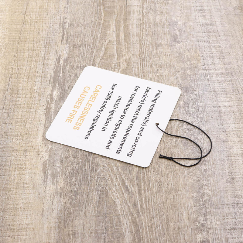SING F LTD 50pcs 9cm X 9cm Fire Safety Labels for Furniture and Chairs with String Furniture Flame Retardant Labels for Flammable Furniture Household Labels