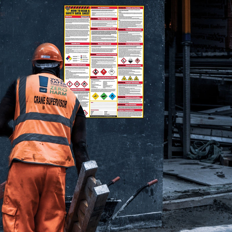 [Australia - AusPower] - How To Read A Safety Data Sheet (SDS/MSDS) Poster, 24 x 33 Inch, UV Coated Paper (Poster) 1 Pack 
