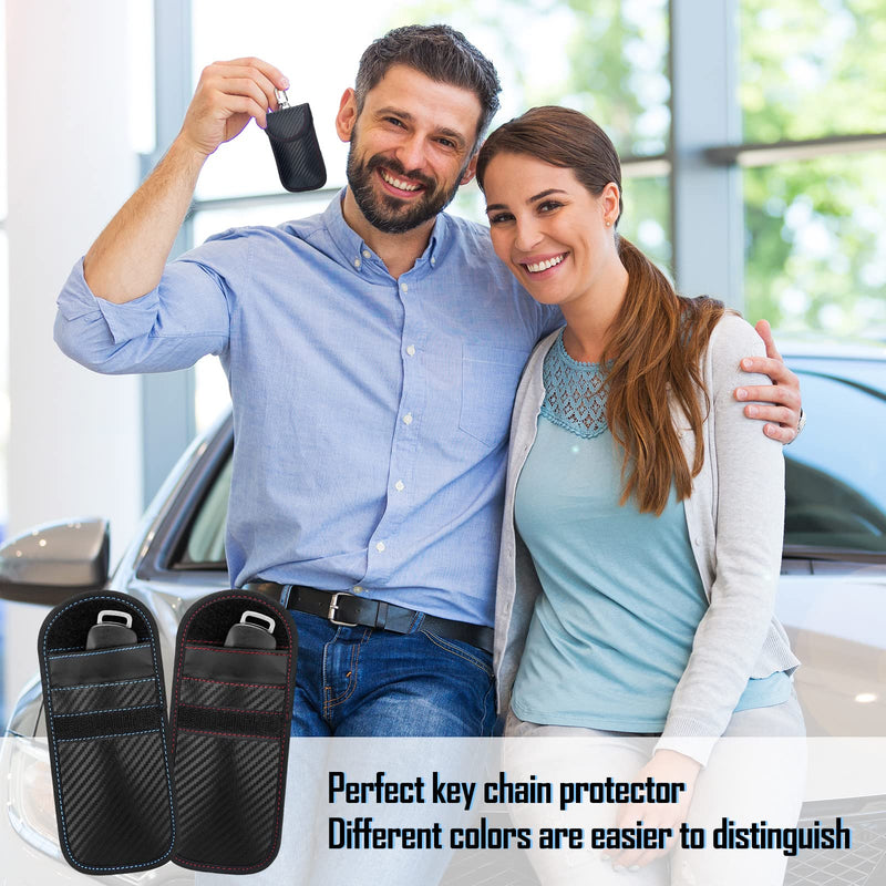 [Australia - AusPower] - Faraday Bag for Key Protectors Fob 4 Pcs, Faraday Cage Protector, Car RFID Signal Blocking Key Fob Protector, Double Layers of Shielding Anti Theft Faraday Pouch 