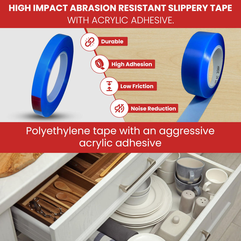 [Australia - AusPower] - GGR Supplies T.R.U. UHMW High Impact Abrasion Resistant Slippery Tape with Acrylic Adhesive. 36 Yards (1" (25 mm) 1" (25mm) 
