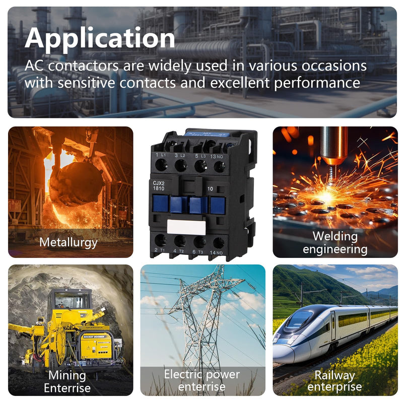 [Australia - AusPower] - Wengart AC contactor CJX2-1810, AC220V 4, normally open, 18A, control high currents precisely through modular design and simplify installation and maintenance 1NO_AC220V 