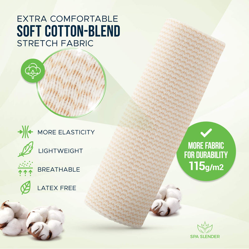 [Australia - AusPower] - Long Elastic Bandage Wrap | 6-inches wide | Self-Closure Both Ends | Non-Latex Washable for Injuries, Soreness, Body Wraps | Soft Strong Fabric | 2-Pack | by Spa Slender 6" Wide 2 Pack 