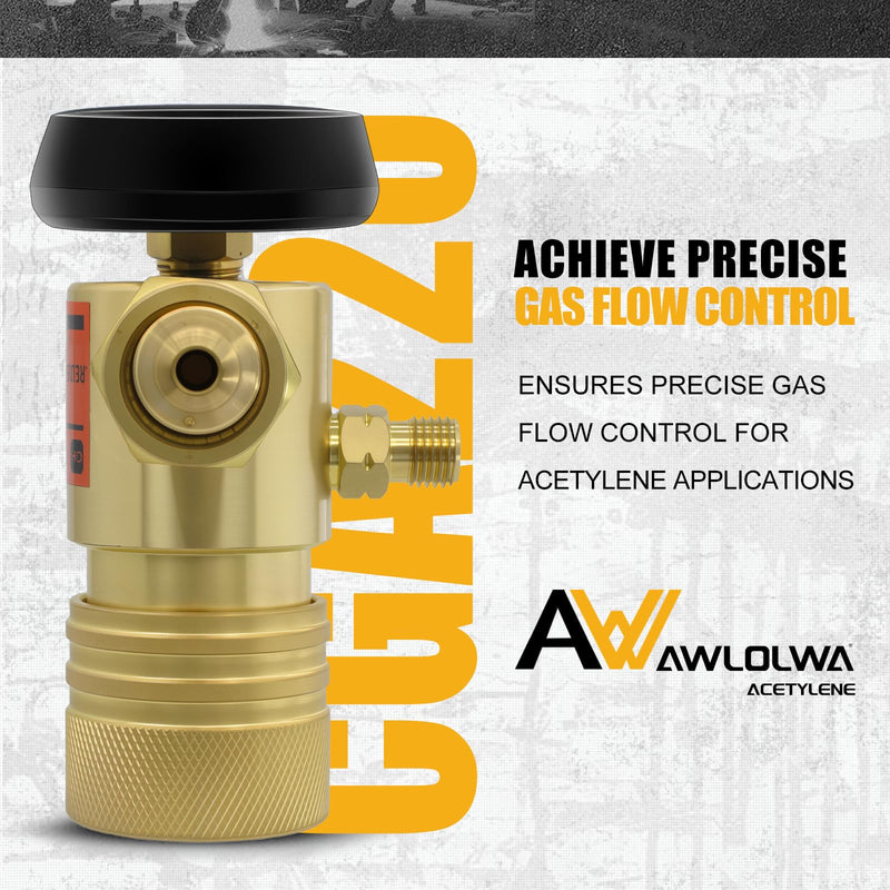 AR-MC CGA200 MC Tank Acetylene Regulator, Matching Turbo Style Acetylene Kit, Air Acetylene