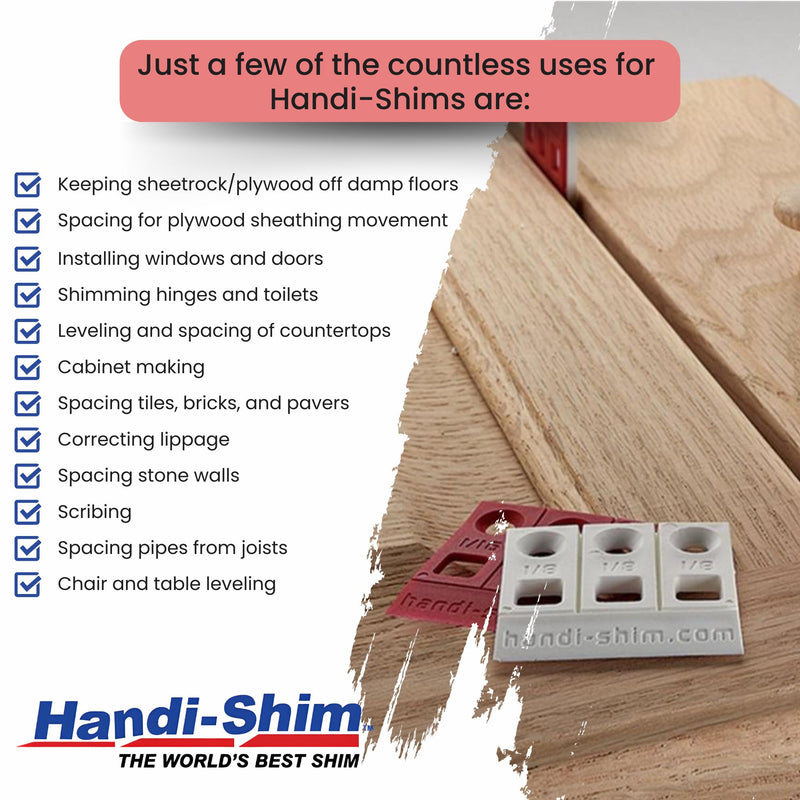 [Australia - AusPower] - Heavy Duty Reusable Plastic Construction Shims for Spacing, Leveling, Plumbing and More - 100 Piece Assorted Pack (4 Sizes 