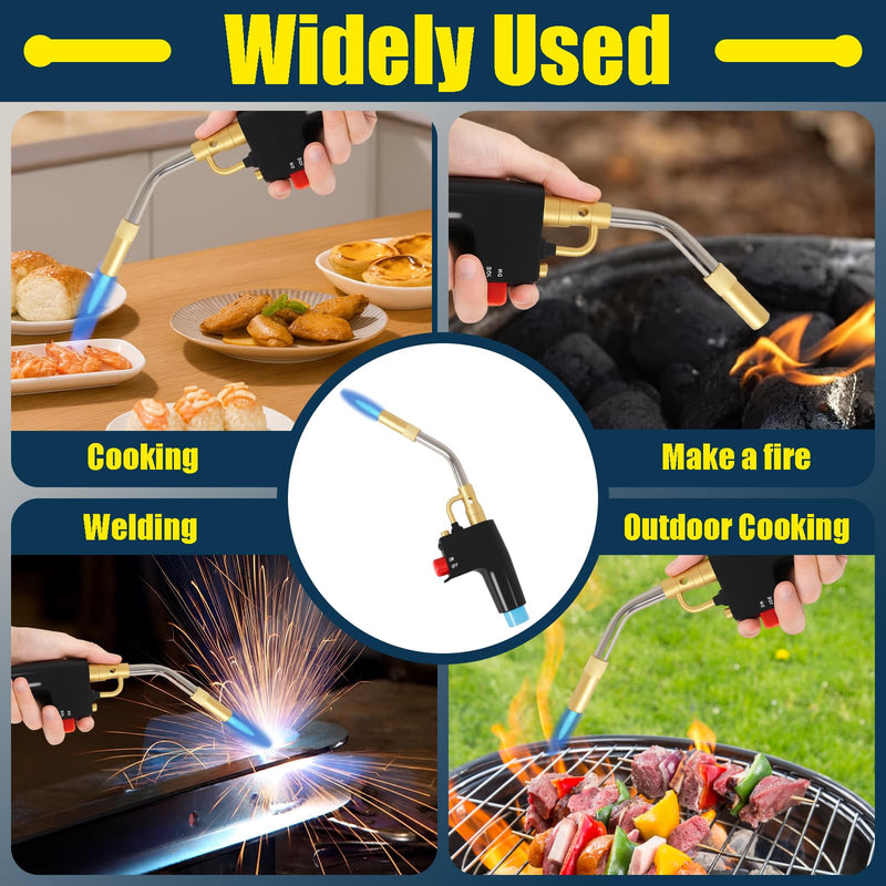 Trigger-Start Torch Head TS4000, High Intensity Flame Torch, MAPP/Propane Gas Torch Kit with Instant on/off Trigger for Light Welding, Soldering, Brazing, Heating, Thawing and More 1