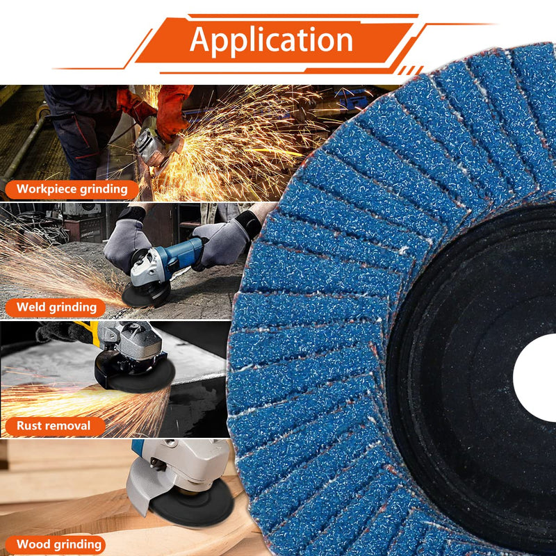[Australia - AusPower] - 3 x 3/8 Inch Flap Disc for Angle Grinder, 60 Grit Flap Wheel for General Purpose Metal and Stainless Steel, Type 27 