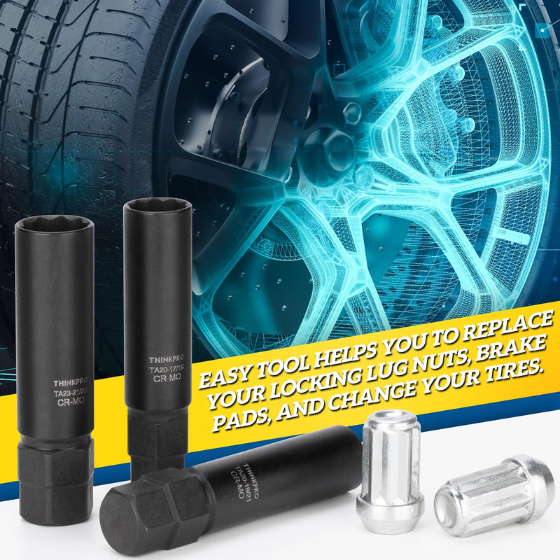 [Australia - AusPower] - 10 Spline Lug Nut Key Replacement for TA23-21/22, Compatible with Bimecc 10-Spline Lug Nuts and Lug Bolts,10 Point Spline Lug Nut Key,Passenger 21MM and 22MM Hex Drive, CR-MO 