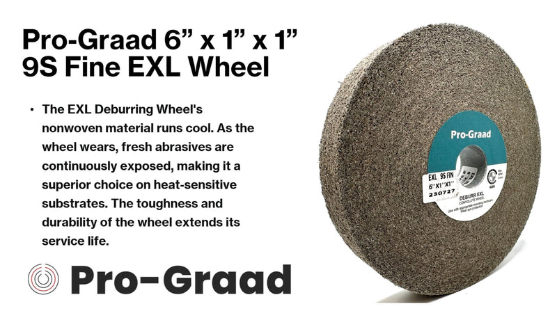 [Australia - AusPower] - EXL Deburring Wheel - 6" x 1" x 1" 9S Fine Grit - Silicon Carbide - Metal Deburring, Finishing and Polishing Wheel - Convolute - 05132 - (1 Pack) 1.0 