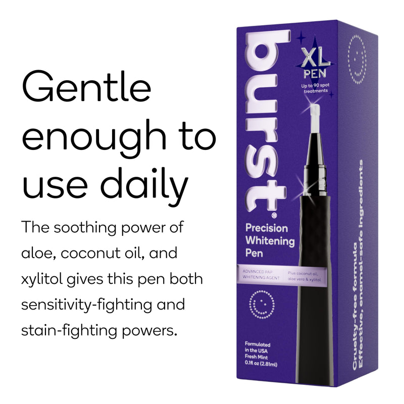[Australia - AusPower] - Burst Precision Whitening Pen, 9% HP, 45 Whitening Treatments, Enamel Safe, Vegan, Paraben Free, Delicious Flavor, 1 Count Black 