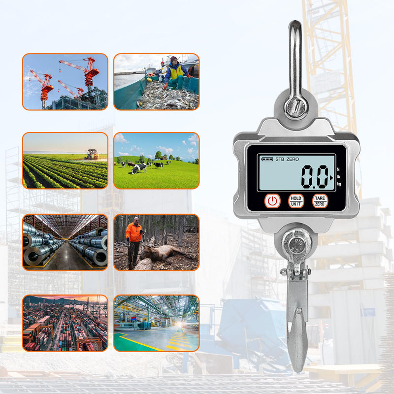 Hyindoor Crane Scales 1000 kg Electronic Digital Hanging Scales 1T Heavy Duty Crane Scale Industrial Crane Scales with LCD Screen